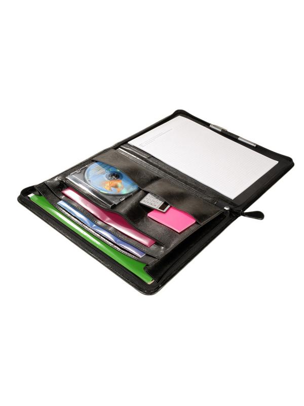 Папка деловая из кож/зам ЛИДЕР 123и  VIP-серия , на молнии, черн.,  Россия