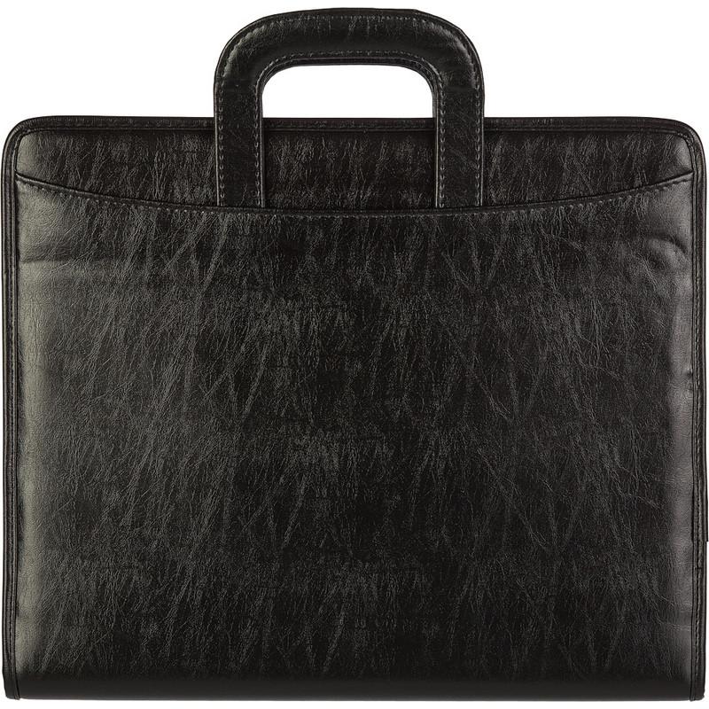 Папка деловая из кож/зам НАВИГАТОР N 108и на молн, с выдв.ручками, чер