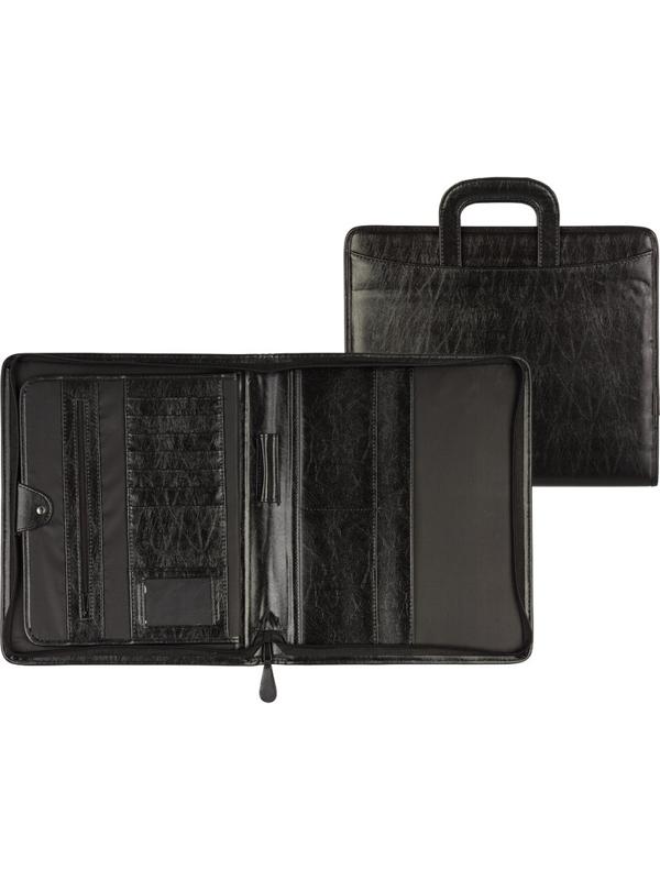 Папка деловая из кож/зам НАВИГАТОР N 108и на молн, с выдв.ручками, чер