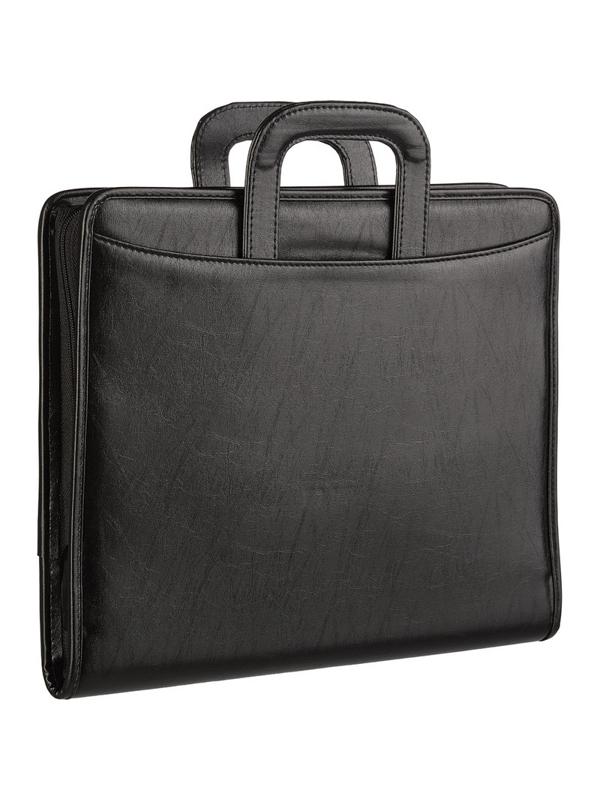 Папка деловая из кож/зам НАВИГАТОР N 108и на молн, с выдв.ручками, чер