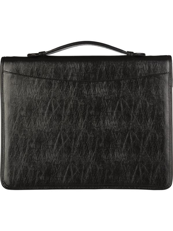 Папка деловая Алекс из искусственной кожи № 161 с ручкой черного цвета