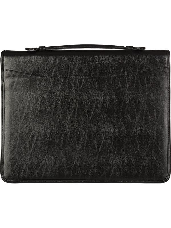 Папка деловая Алекс из искусственной кожи № 161 с ручкой черного цвета