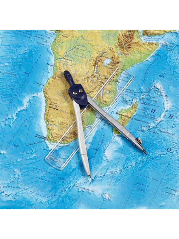 Циркуль Attache длина 115 мм, в комплекте с линейкой, пластиковый пенал