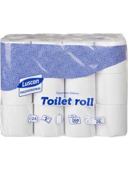 Бумага туалетная Luscan Professional 2сл бел втор втул 20м 160л 24рул/уп