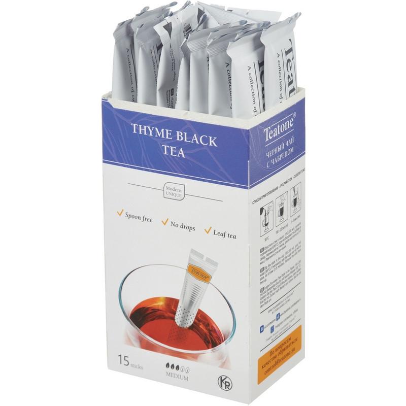 Чай Teatone черный с чабрецом в металл.стике 15шт/уп. 745