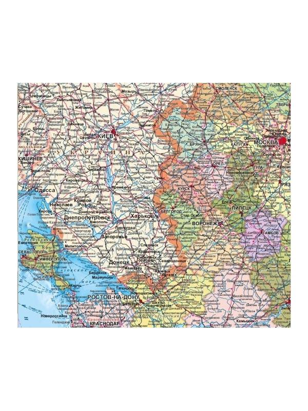Настенная карта РФ политико-административная 1:5,5млн.,1,6х1,0м.,наотвесах