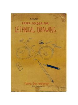Папка для черчения Kroyter 20л,А4,блок160гр,ГОСЗНАК,обл.тисн.фольгой,Винтаж