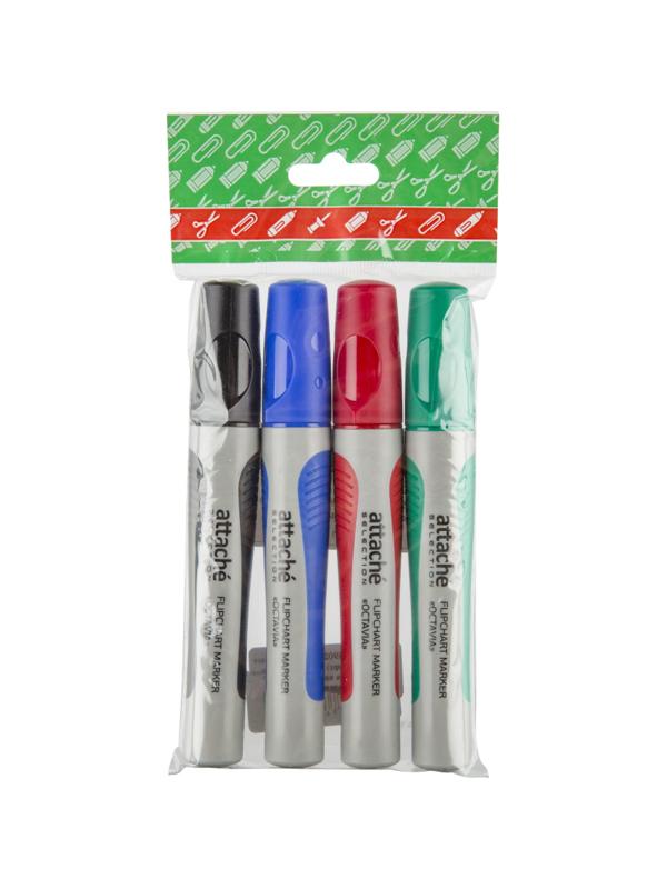Набор маркеров для флипчартов Attache Selection Octavia набор 4цв., 2-3мм
