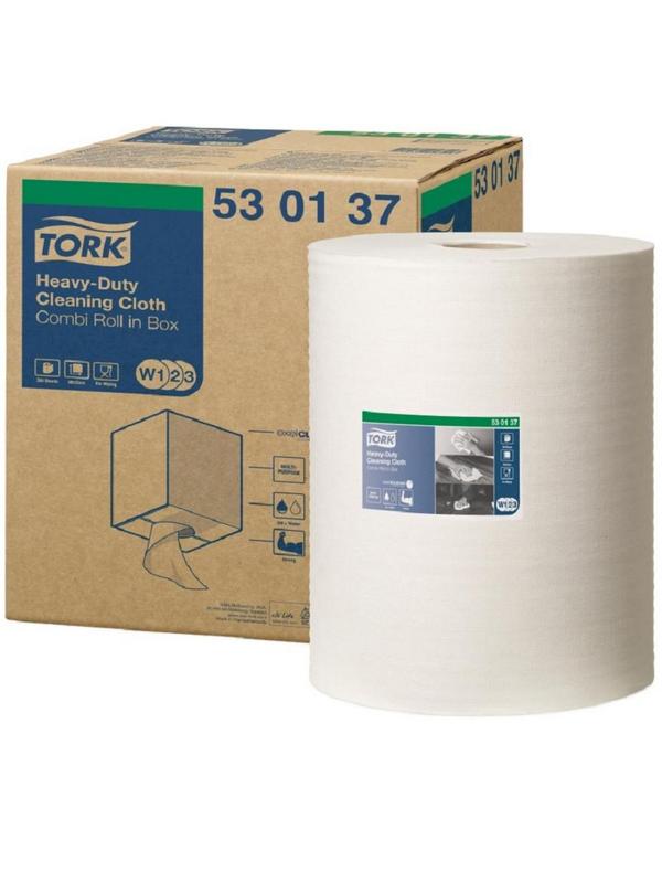 Материал протирочный нетканый Tork W1/W2/W3 280лx1рул/кор, белый 530137