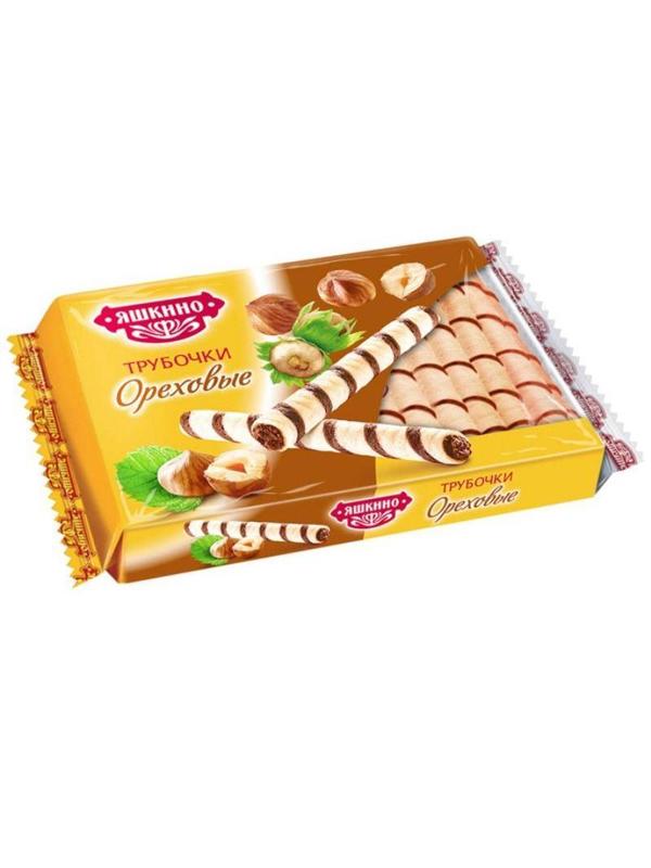 Вафли трубочки Яшкино Ореховые 190г КВ328