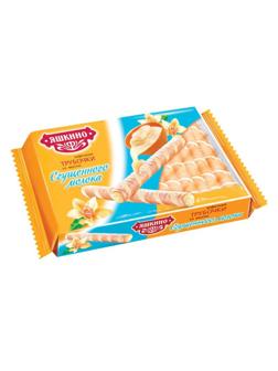 Вафли трубочки Яшкино Со вкусом сгущеного молока 190г КВ329
