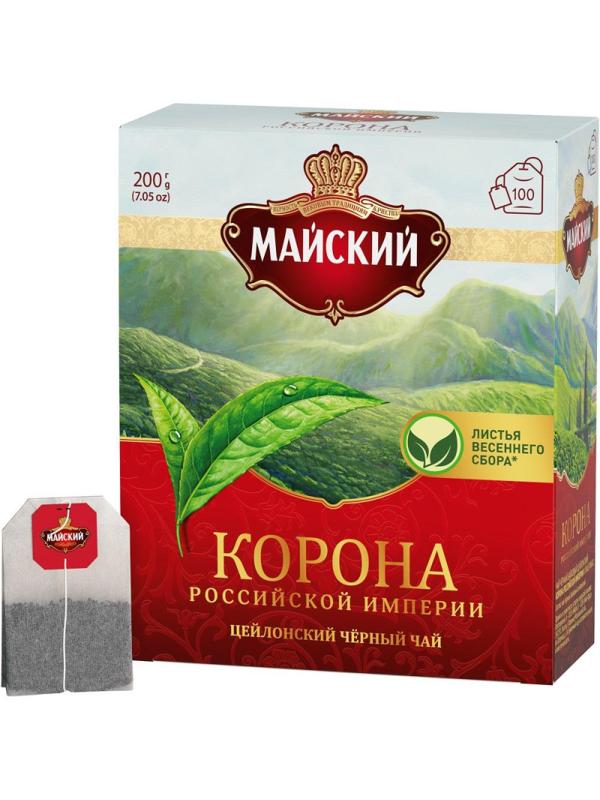 Чай Майский Корона Российской Империи черный 100пакx2г
