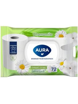 Бумага туалетная влажная AURA 72 шт./уп.