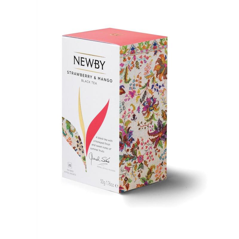 Чай Newby Манго и Клубника черный 25 пакетиков