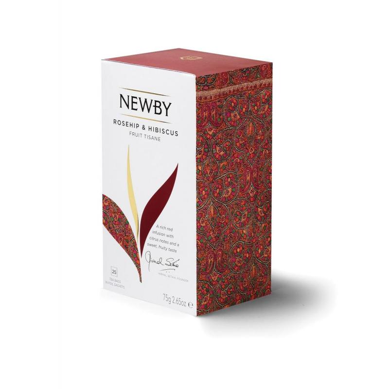 Чай Newby Шиповник и Гибискус травяной 25 пакетиков