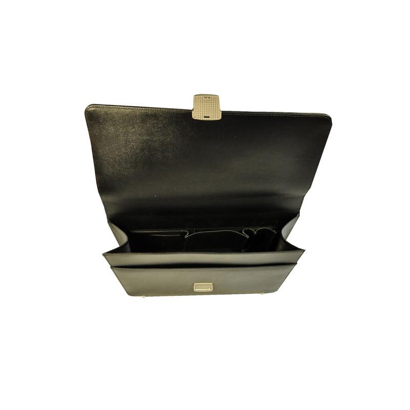 Портфель Grand из натуральной кожи черного цвета 01-057-0713