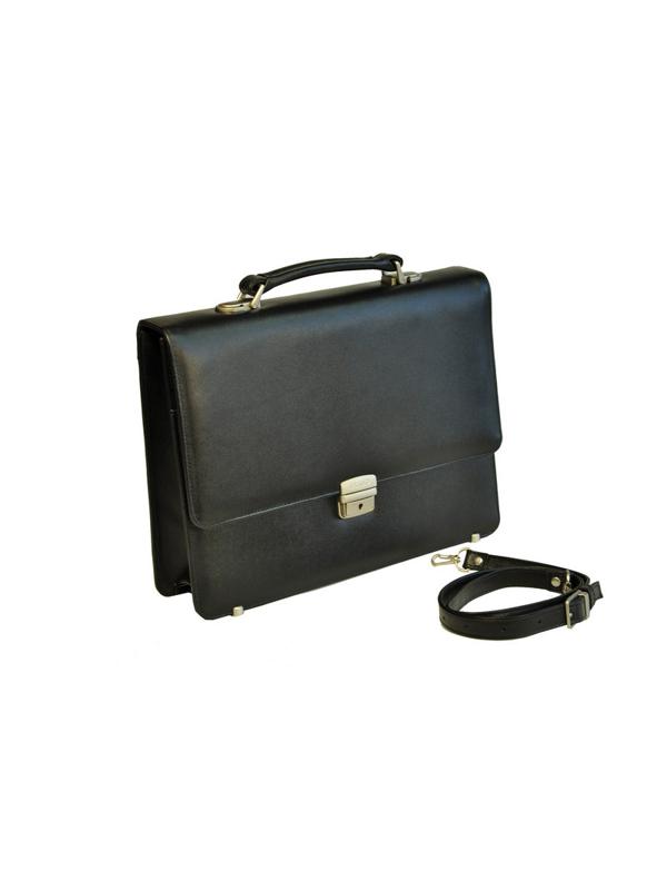 Портфель Grand из натуральной кожи черного цвета 01-057-0713