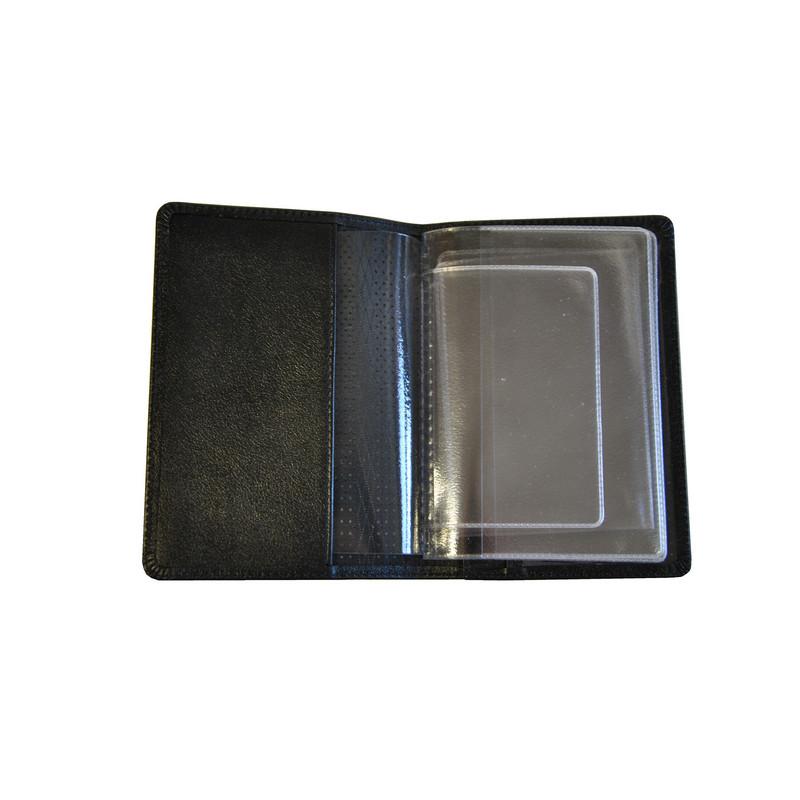 Обложка для автодокументов кожаная черная, 02-024-0713