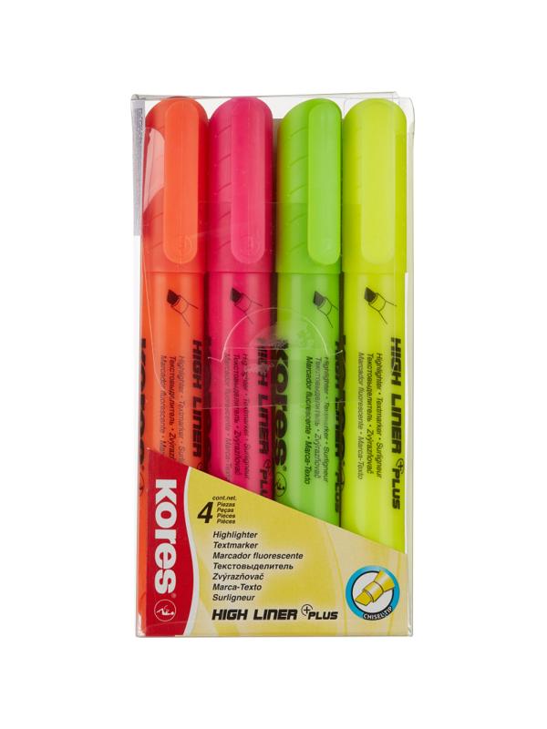Набор текстовыделителей KORES набор 4цв. 1-5 мм 36040