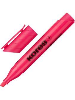 Маркер текстовыделитель KORES 1-5 мм розовый 36002