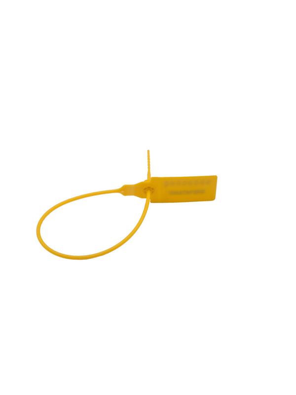Пломба пластиковая номерная, одноразовая, 235мм,желтые,500шт/уп