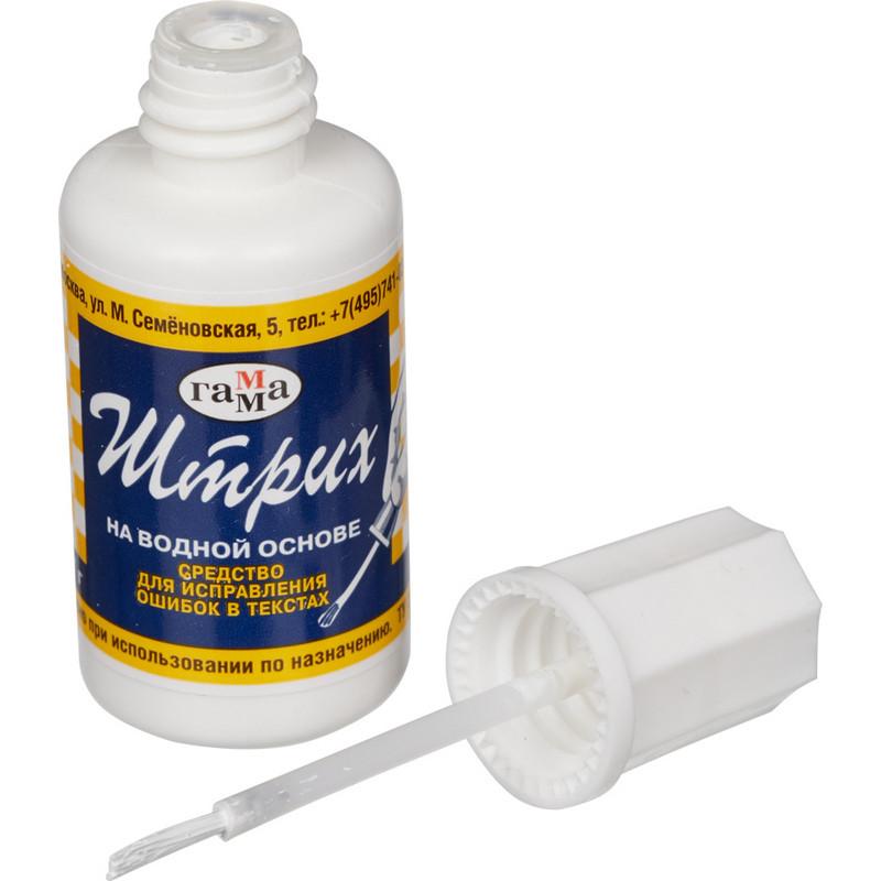 Корректирующая жидкость 20мл на водной основе, кисточка