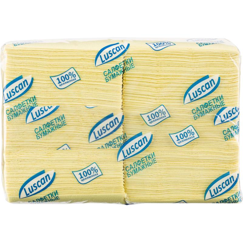 Салфетки бумажные Luscan Profi Pack 1сл24х24 пастельжелтые400 шт/уп