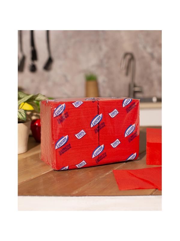 Салфетки бумажные Luscan Profi Pack 1сл24х24 красные400шт/уп