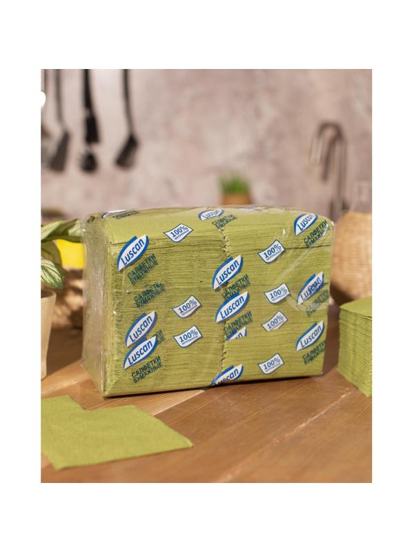 Салфетки бумажные Luscan Profi Pack 1сл24х24зеленые 400шт/уп