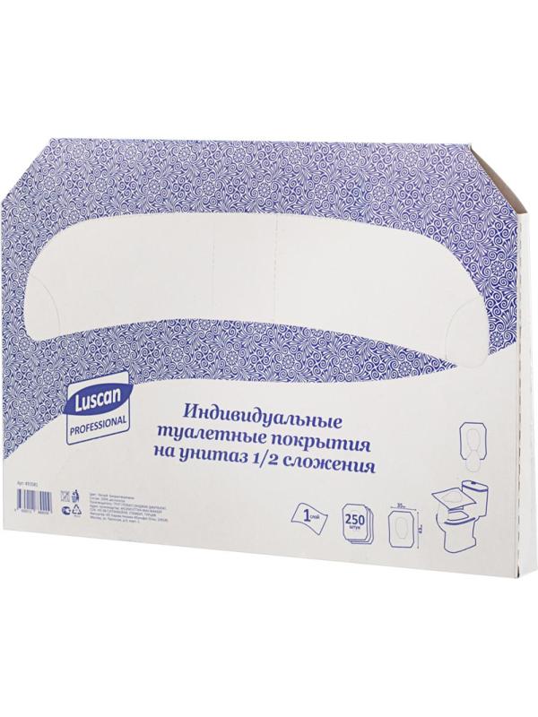 Одноразовые покрытия на унитаз Luscan Professional 1/2 сложения 250шт/уп