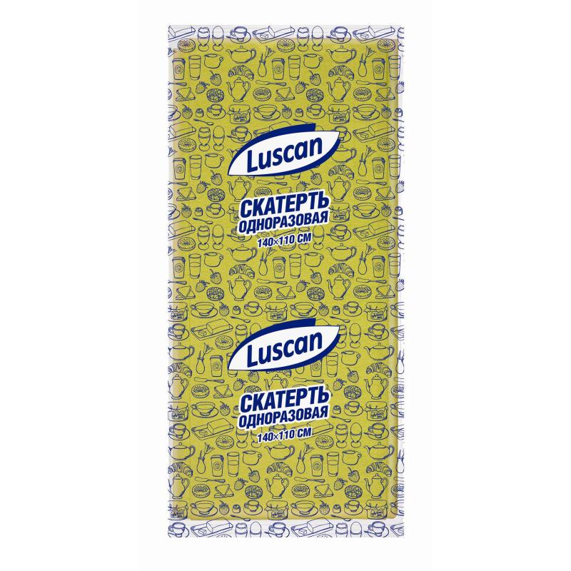 Скатерть одноразовая Luscan, 110х140см, желтая