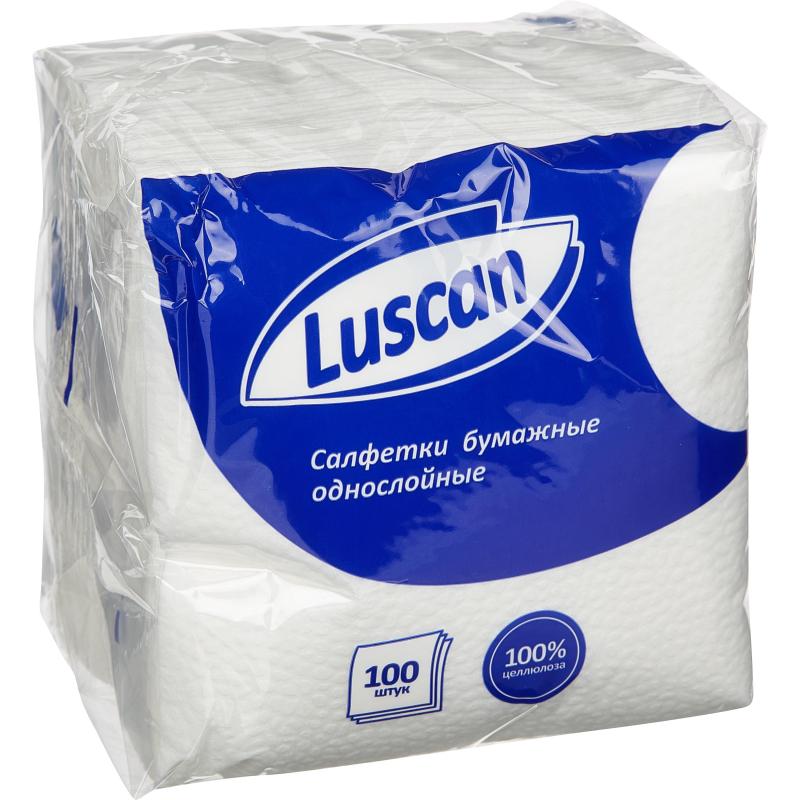 Салфетки бумажные Luscan 1сл24х24белые100шт/уп