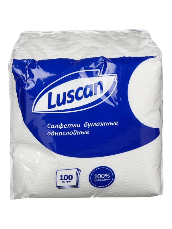 Салфетки бумажные Luscan 1сл24х24белые100шт/уп