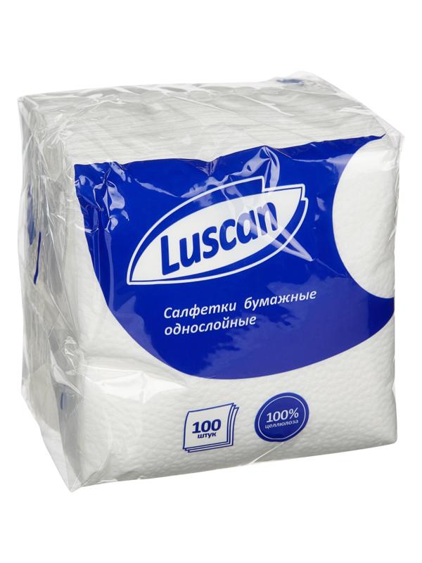 Салфетки бумажные Luscan 1сл24х24белые100шт/уп
