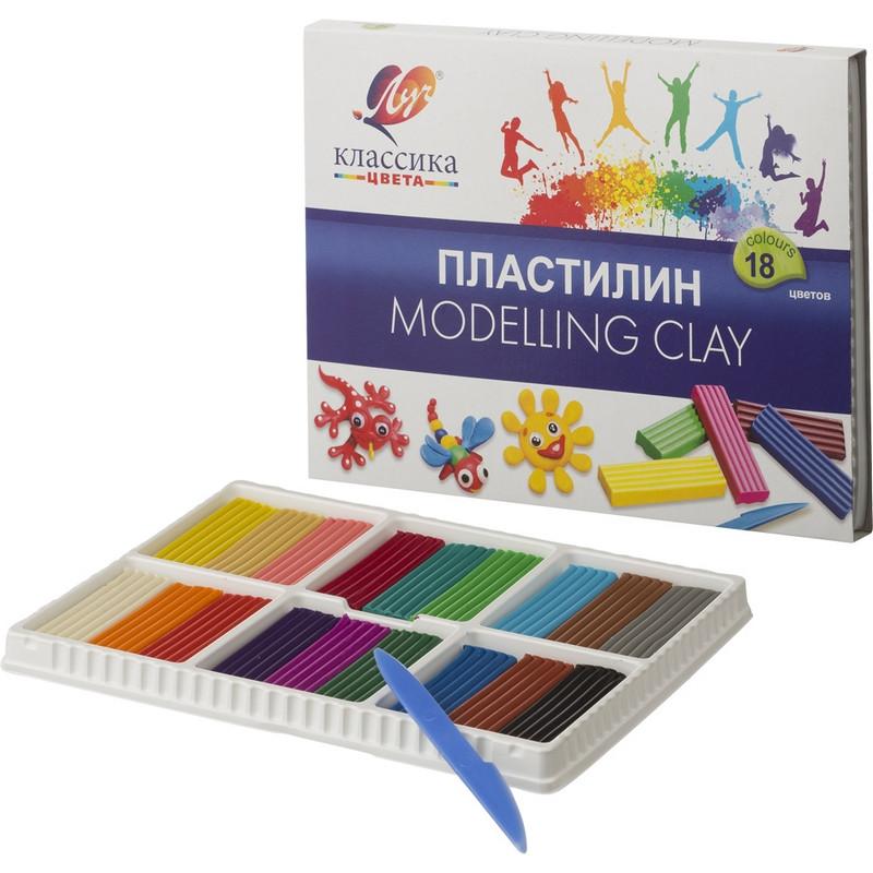 Пластилин Луч Классика 18цв 360гр со стеком