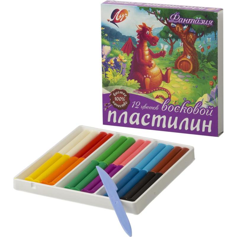 Пластилин Луч Фантазия 12цв со стеком 25с 1523-08