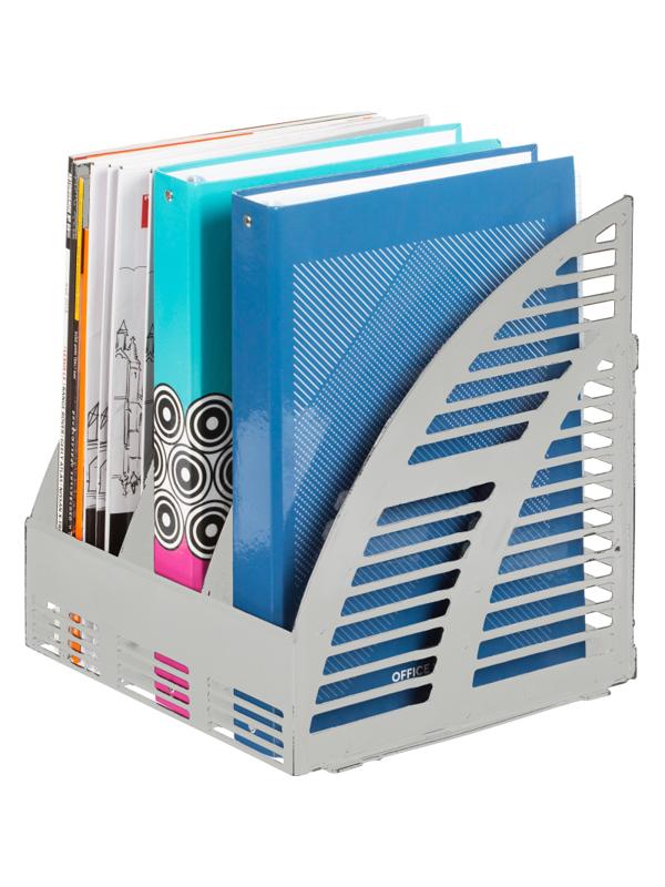 Лоток вертикальный Attache сборный 3 отделения серый