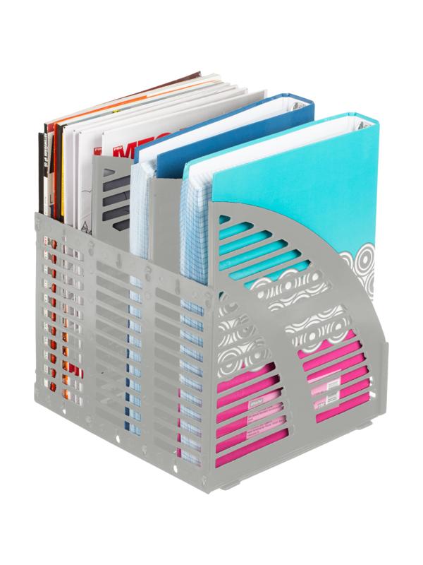 Лоток вертикальный Attache сборный 3 отделения серый