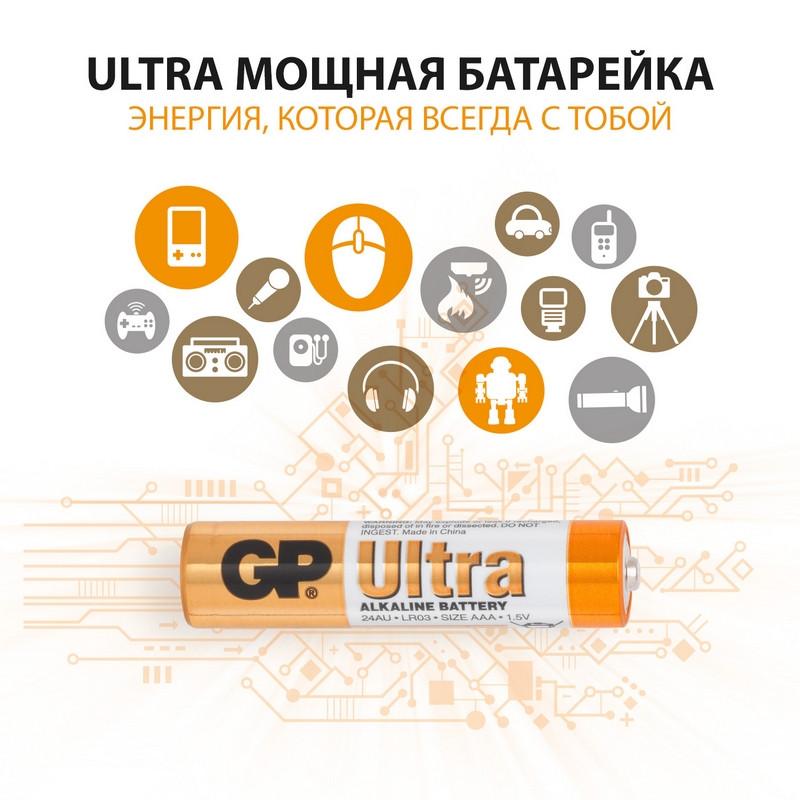Батарейка GP Ultra AAА GPPCA24AU019 алкалин. бл/6шт