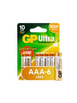 Батарейка GP Ultra AAА GPPCA24AU019 алкалин. бл/6шт