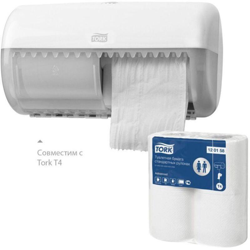Бумага туалетная Tork T4 2сл бел вторич 23м 184л 4рул/уп 24уп/блок 120158