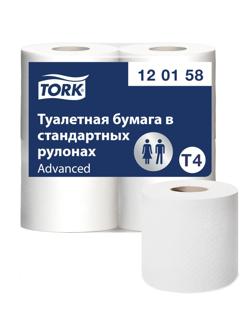 Бумага туалетная Tork T4 2сл бел вторич 23м 184л 4рул/уп 24уп/блок 120158
