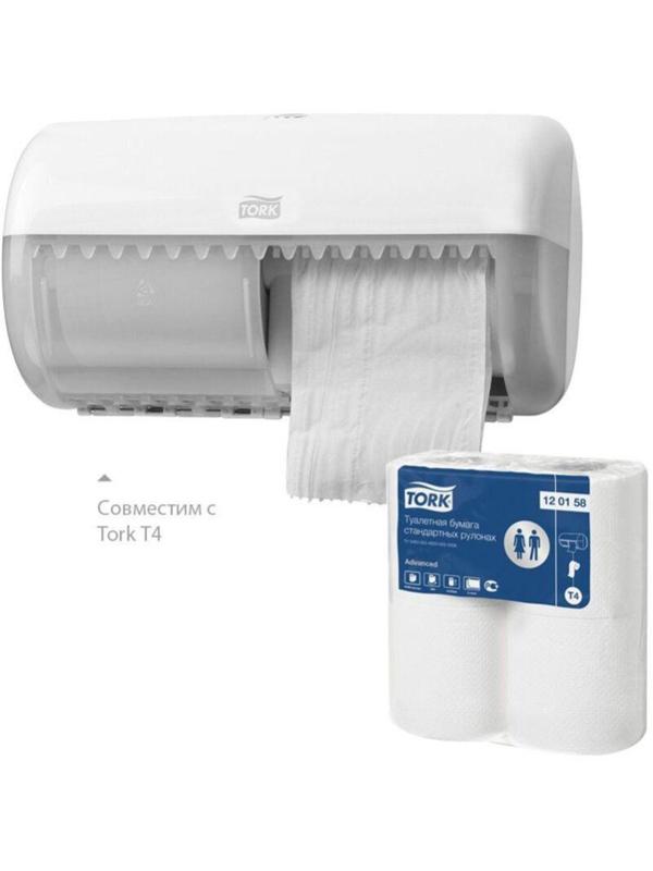 Бумага туалетная Tork T4 2сл бел вторич 23м 184л 4рул/уп 24уп/блок 120158
