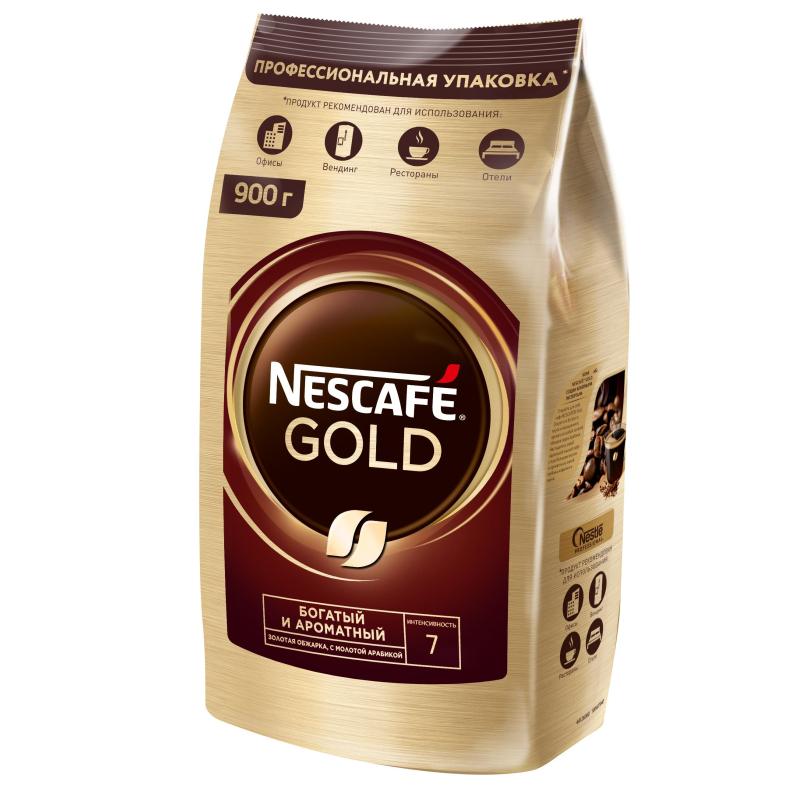 Кофе Nescafe Gold раств.субл.900г пакет