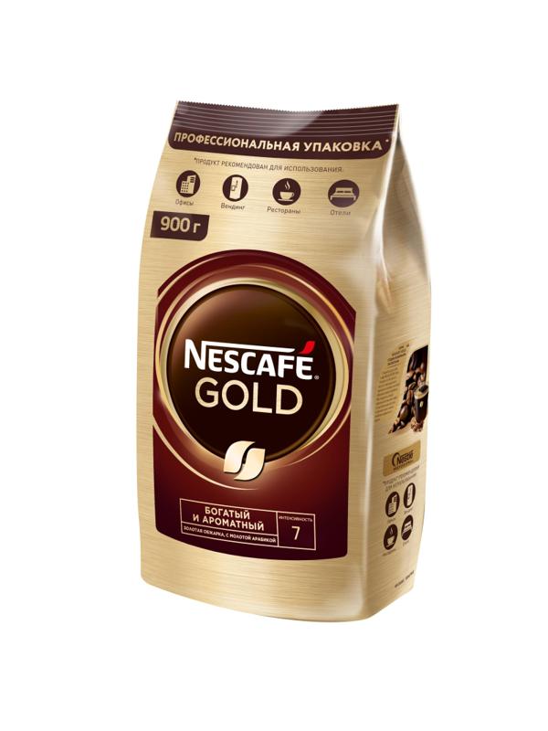 Кофе Nescafe Gold раств.субл.900г пакет