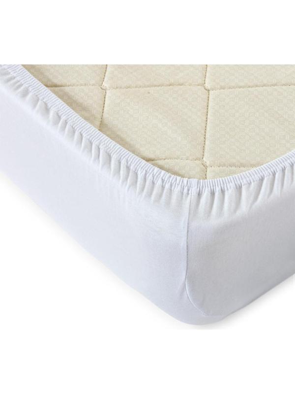 Простыня трикотажная на резинке 90х200х20см, 125г/м2, белый