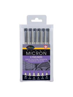 Набор пишущих принадл. линеров Sakura Pigma Micron 6шт черный PO(XSDK-6)