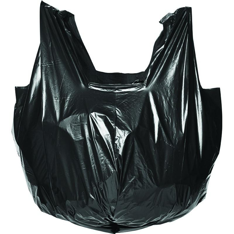 Мешки для мусора ПВД 60л 35мкм 20шт/рул черные 60x70см Комус с ручками