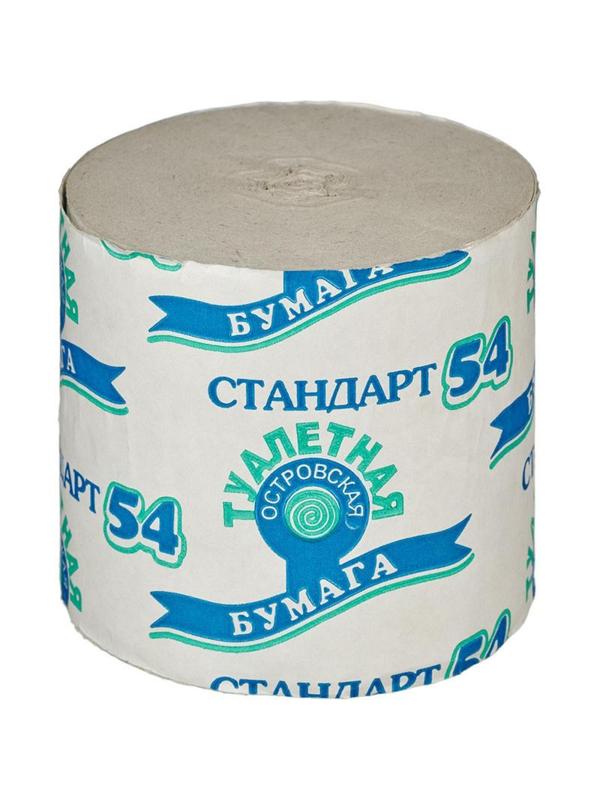 Бумага туалетная 1-сл.ОСТРОВСКАЯ б/втулки сер 54м,24рул/уп