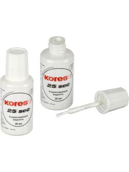 Корректирующая жидкость KORES WHITE 20мл на быстросохн осн, кисточка 66817